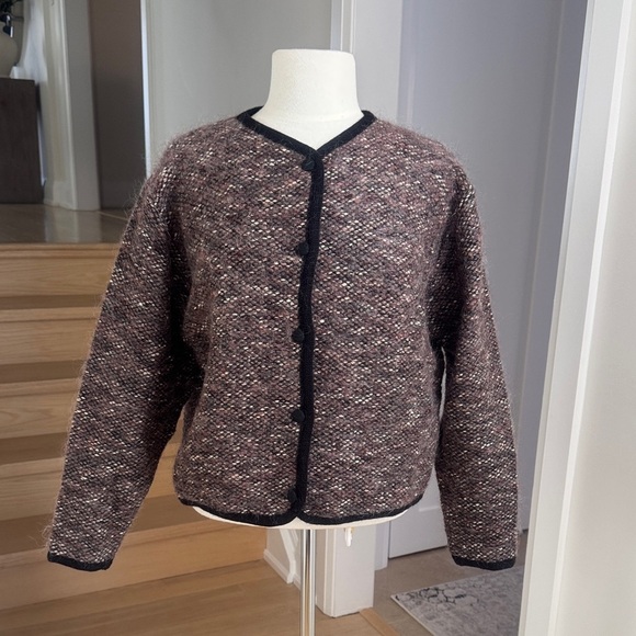 Collection Ninty- Three Sweaters - Collection Ninety-Three Toronto Black and Brown Knit Sweater Jacket S/M